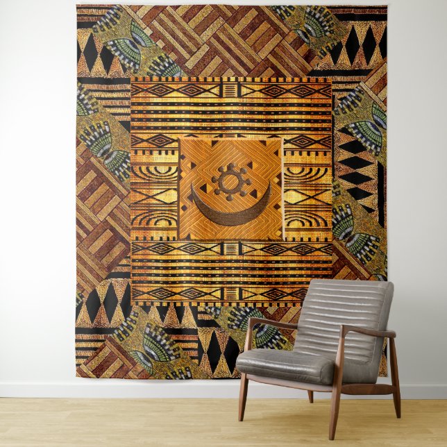 OSRAM NE NSOROMA Tribal Motif Muster Wandteppich (Beispiel)