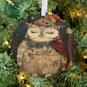 Osric die Eule Woodland Whimsy Ornament Karte