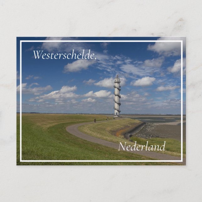 Ossenisse Radar Tower, Zeeland, Niederlande Postkarte (Vorderseite)