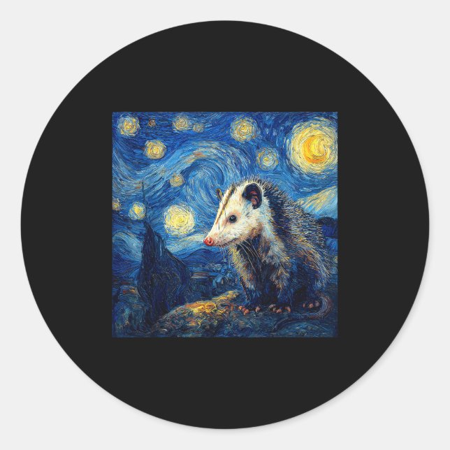 Ossum Ssum Van Gogh Starry Night  Runder Aufkleber (Vorderseite)