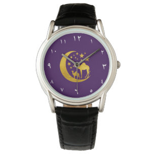 Ost-Arabische Zahlen - goldene Kamele Armbanduhr