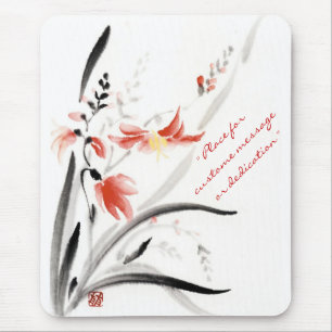 Ost-Chinesische Sumi-e Tintenfarbe Blume Mousepad