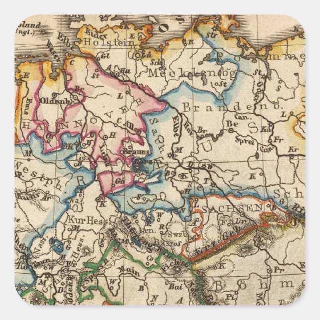 Ost - europäische Karte Quadratischer Aufkleber (Vorderseite)