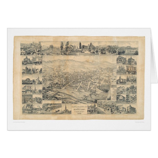 Ost-Los Angeles, panoramische Karte 1888 (0900A) (Vorderseite (Horizontal))