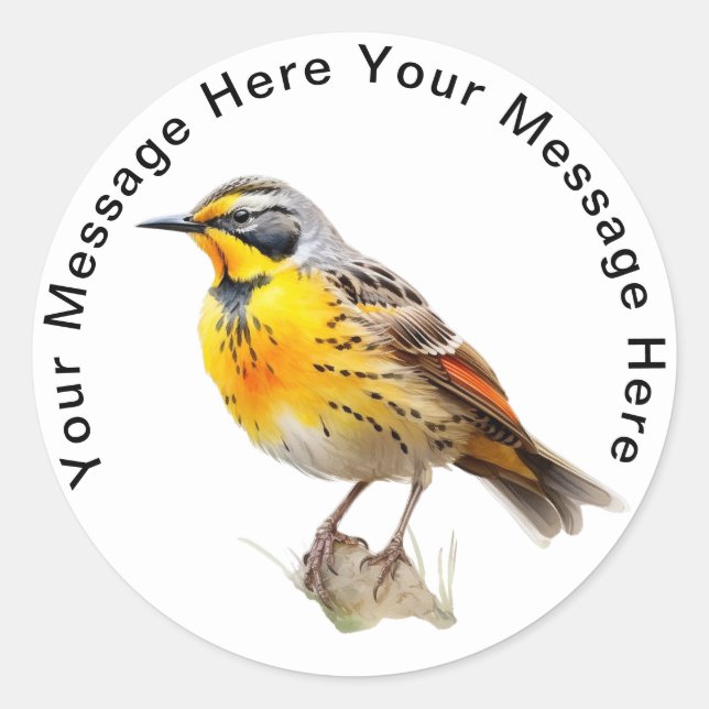 Ost-Meadowlark Runder Aufkleber (Vorderseite)