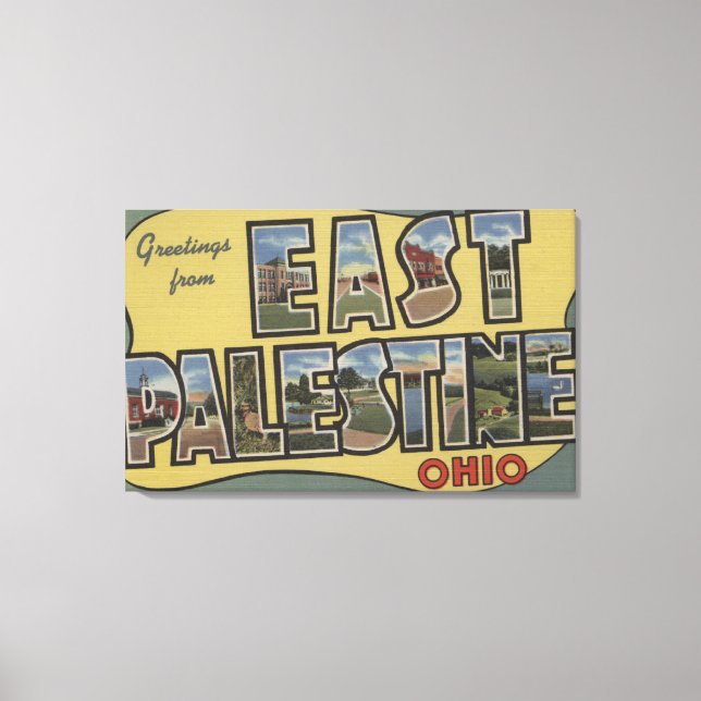 Ost-Palästina, Ohio - Große Briefmarkenszenen Leinwanddruck (Vorderseite)
