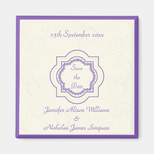Ost Save the Date inspiriert in Lila u. im Magnet