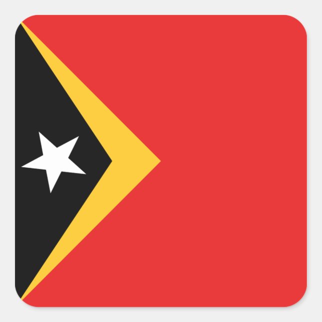 Ost-Timor-Flaggenaufkleber Quadratischer Aufkleber (Vorderseite)