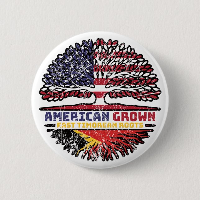 Ost-Timor-Osttimor USA Tree Roots Button (Vorderseite)