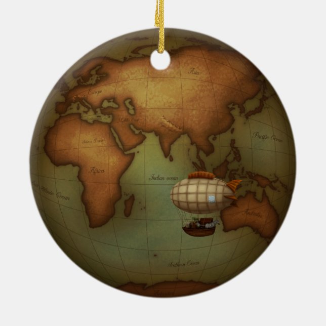Ost- und Western-Hemisphären Neo-Viktorianisch Atl Keramik Ornament (Hinten)