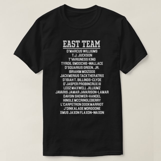 Ost-West Uni Bowl Team Lineups East FrontWest T-Shirt (Design vorne)