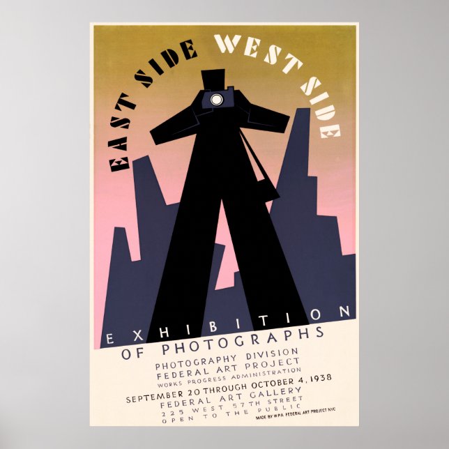 Ost, Westseite Ausstellung von Fotografien WPA Poster (Vorne)