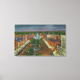 Ostansicht des öffentlichen Platzes, Stadtuhr Leinwanddruck