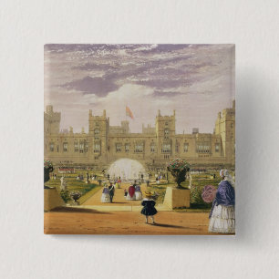Ostansicht des Schlosses und des Gartens, Windsor Button