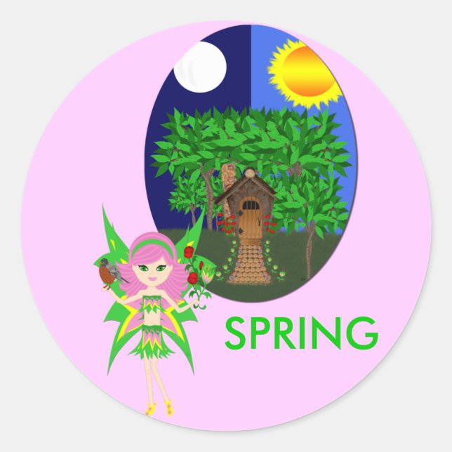 Ostara die Fee Göttin des Frühlings Sticker (Vorderseite)