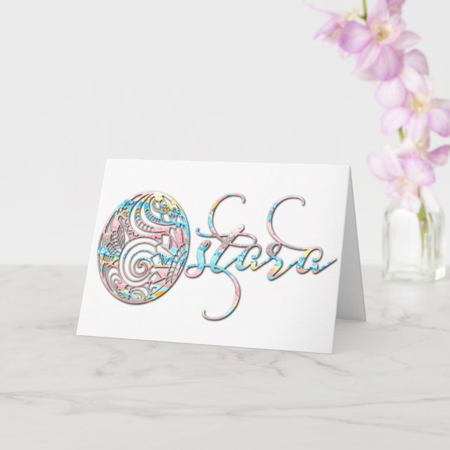 Ostara Egg Bright Script Greeting Karte (Orchidee)