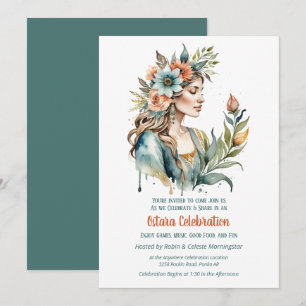 Ostara Frühlings-Tagundnachtgleiche Blumen Göttin  Einladung