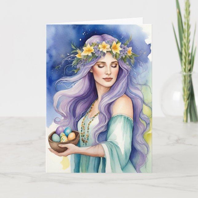 Ostara Goddess Spring Equinox Sabbat Wicca Holiday Karte (Vorderseite)