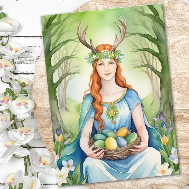 Ostara Goddess Spring Equinox Sabbat Wicca Holiday Karte (Ostara Goddess Spring Equinox Sabbat Wicca Holiday Card)
