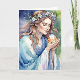 Ostara Goddess Spring Equinox Sabbat Wicca Holiday Karte