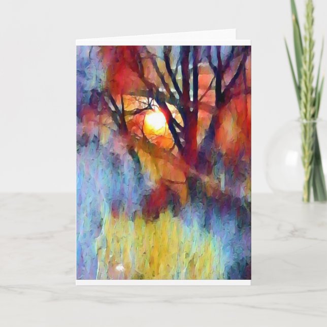 Ostara Moonrise Feiertagskarte (Vorderseite)