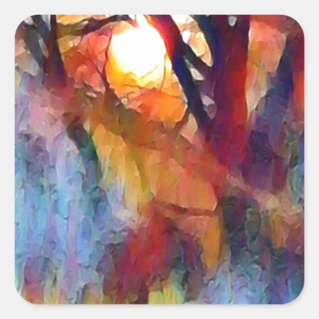 Ostara Moonrise Quadratischer Aufkleber (Vorderseite)