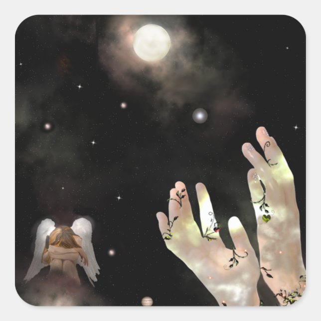 Ostara! Quadratischer Aufkleber (Vorderseite)