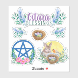 Ostara Spring Equinox Wicca Sabbat Floral Aufkleber