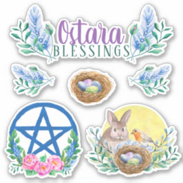 Ostara Spring Equinox Wicca Sabbat Floral Aufkleber