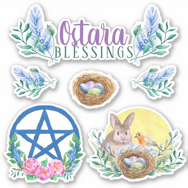 Ostara Spring Equinox Wicca Sabbat Floral Aufkleber (Vorderseite)