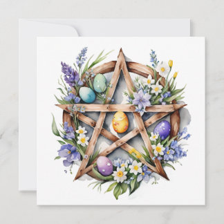 Ostara Stern Pentakel Frühlings-Tagundnachtgleiche Feiertagskarte