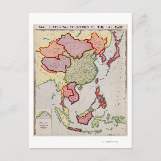 OstasienPanoramakarte Ostasien Postkarte (Vorderseite)
