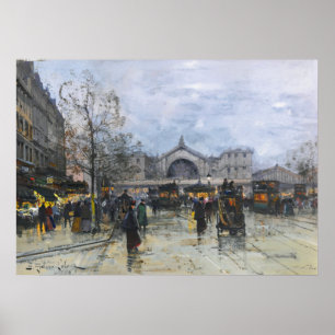 Ostbahnhof von Eugène Galien-Laloue Poster