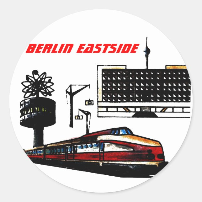 Ostberlin Design Runder Aufkleber (Vorderseite)