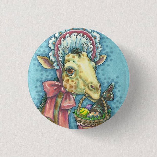 OSTBONNET GIRAFFE-TASTE RUNDE BUTTON (Vorderseite)