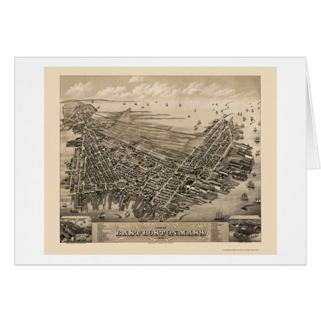 Ostboston, panoramische Karte MAs - 1879 (Vorderseite (Horizontal))
