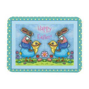 OSTBUNNY REITEN NIEDLICHE SCHICKE IN BLAUEN EGG, W MAGNET