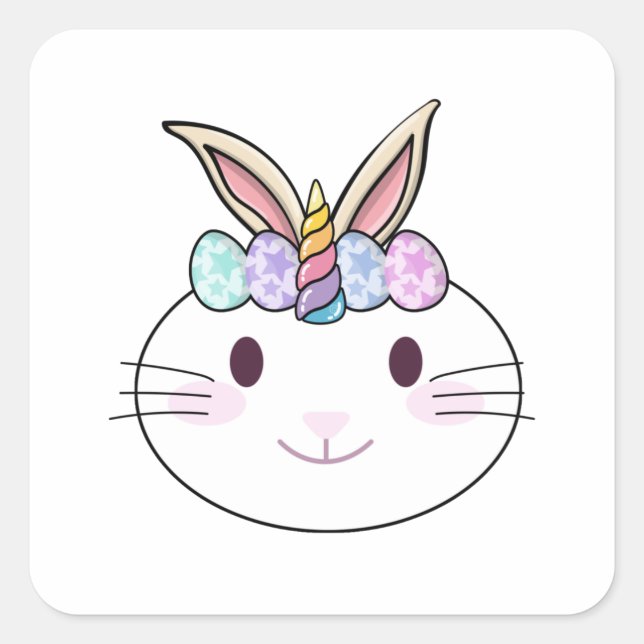 OSTBUNNYCORN QUADRATISCHER AUFKLEBER (Vorderseite)