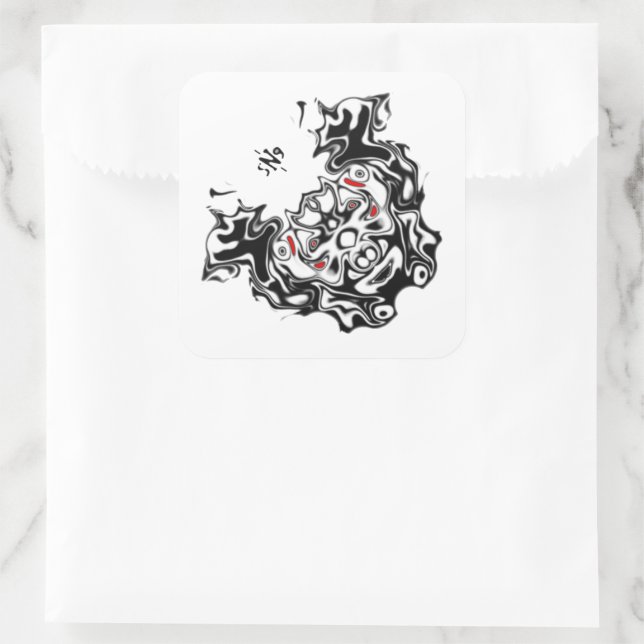 Ostdemon-Doppelgesicht v1 Quadratischer Aufkleber (Tasche)