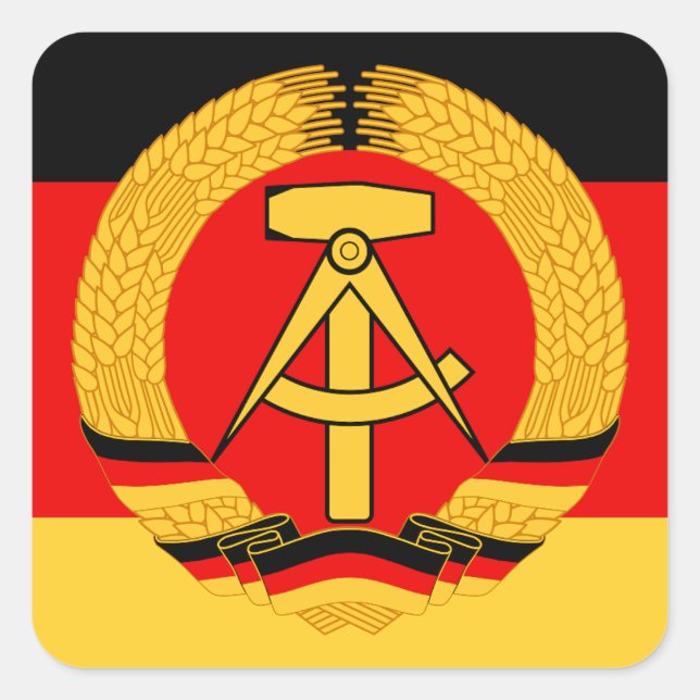 Ostdeutsche Flagge Quadratischer Aufkleber (Vorderseite)