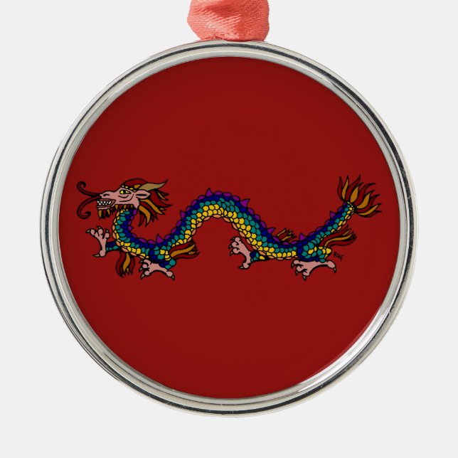 Ostdrache Ornament Aus Metall (Vorne)