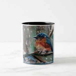Ostdrossel des entzückenden kleinen Winters Zweifarbige Tasse