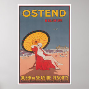 Ostend-Reiseposter Belgien Strände Kunstprint Poster