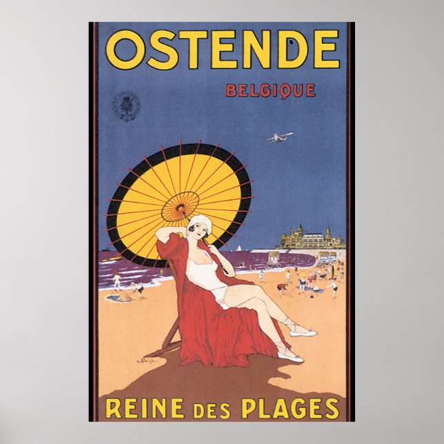 Ostende-Belgique Vintage Travel Poster (Vorne)