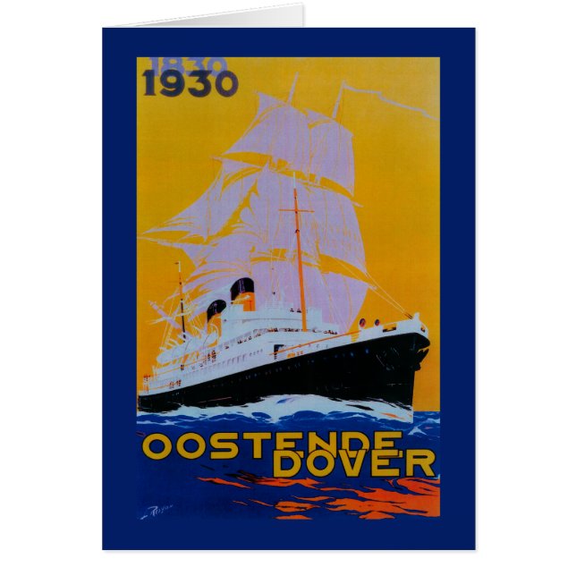 Ostende Dover Poster Vintage Europe (Devant)