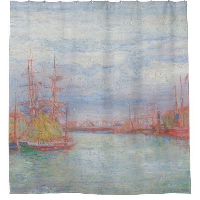 Ostende Harbor von James Ensor (1900) Duschvorhang (Vorderseite)