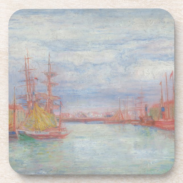 Ostende Harbor von James Ensor (1900) Getränkeuntersetzer (Vorderseite)