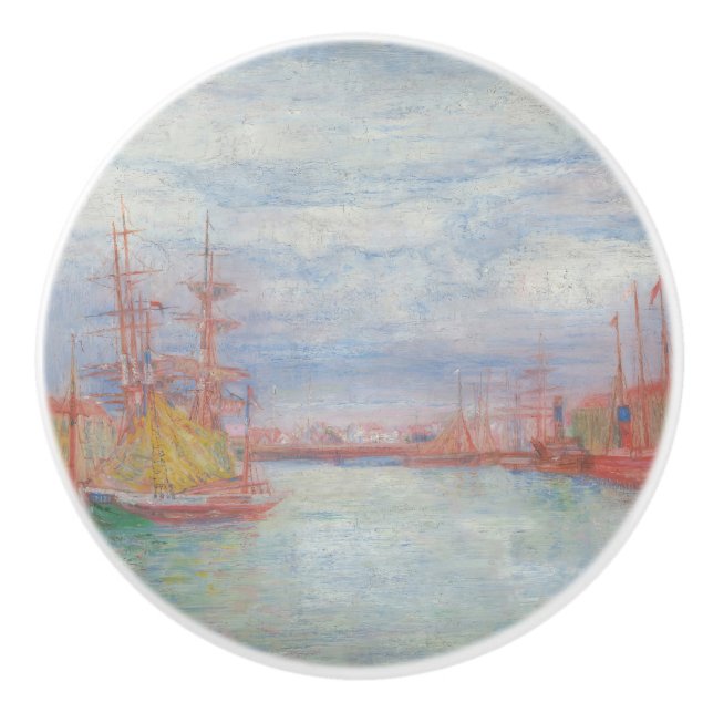 Ostende Harbor von James Ensor (1900) Keramikknauf (Vorderseite)