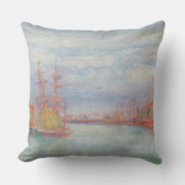 Ostende Harbor von James Ensor (1900) Kissen