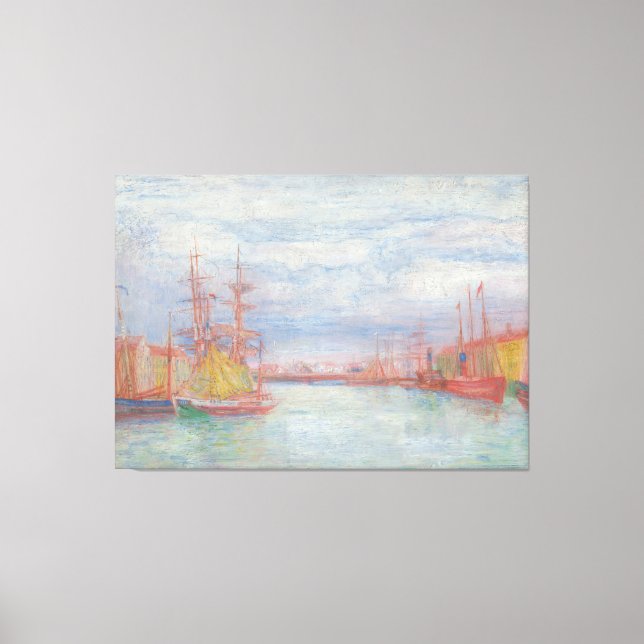 Ostende Harbor von James Ensor (1900) Leinwanddruck (Vorderseite)